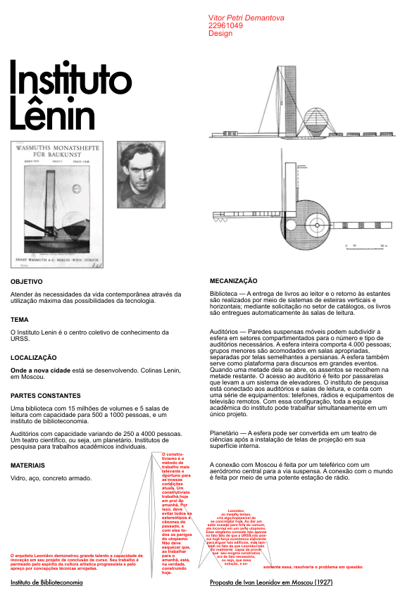 Instituto Lênin — Prancha de estudo